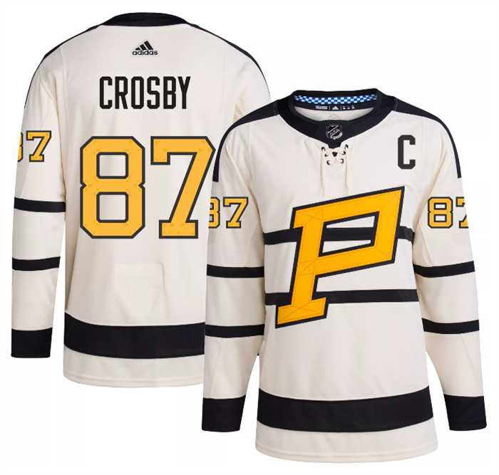 Men%27s Pittsburgh Penguins #87 Sidney Crosby Cream 2023 Winter Classic Stitched Jersey Dzhi